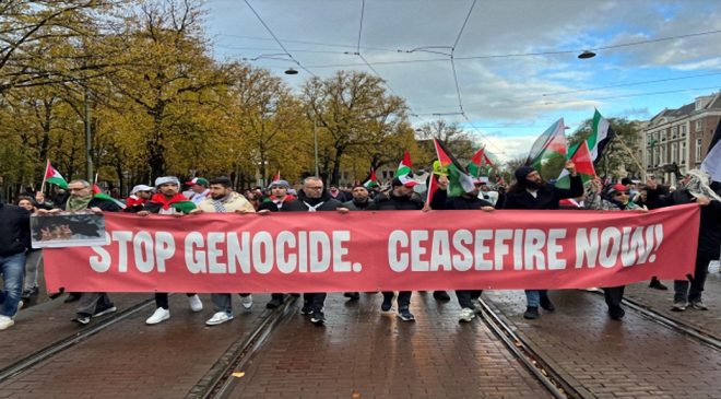 Hollanda’da Filistin’e destek yürüyüşü düzenlendi